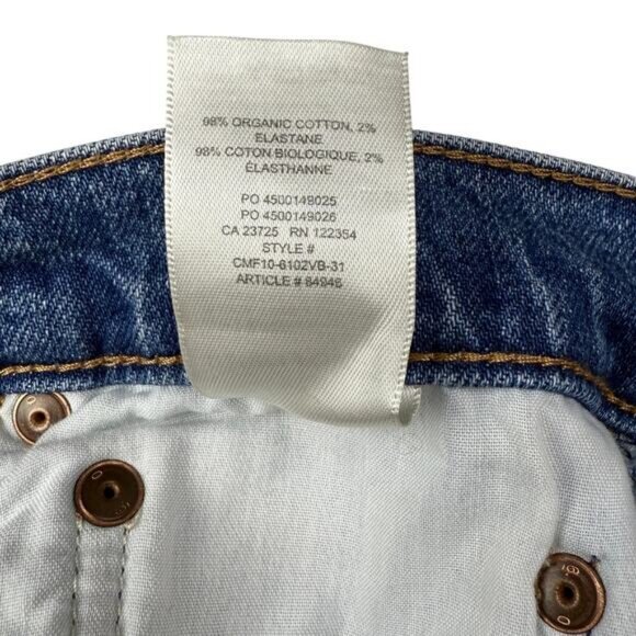 Aritzia Denim Forum Yoko High Rise Slim 28L Jean Women's Size 27 Button Fly - Picture 9 of 11